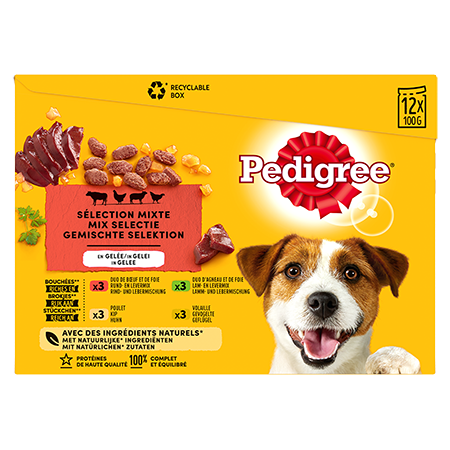 PEDIGREE® Maaltijdzakjes Adult Mix Selectie in Gelei