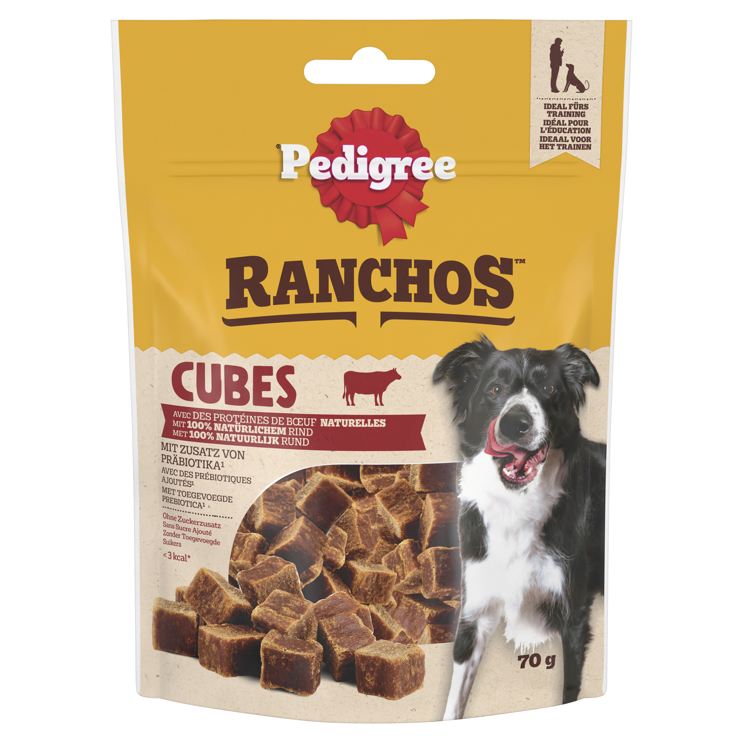 Pedigree Ranchos Cubes met 100% Natuurlijk Rund 70 g