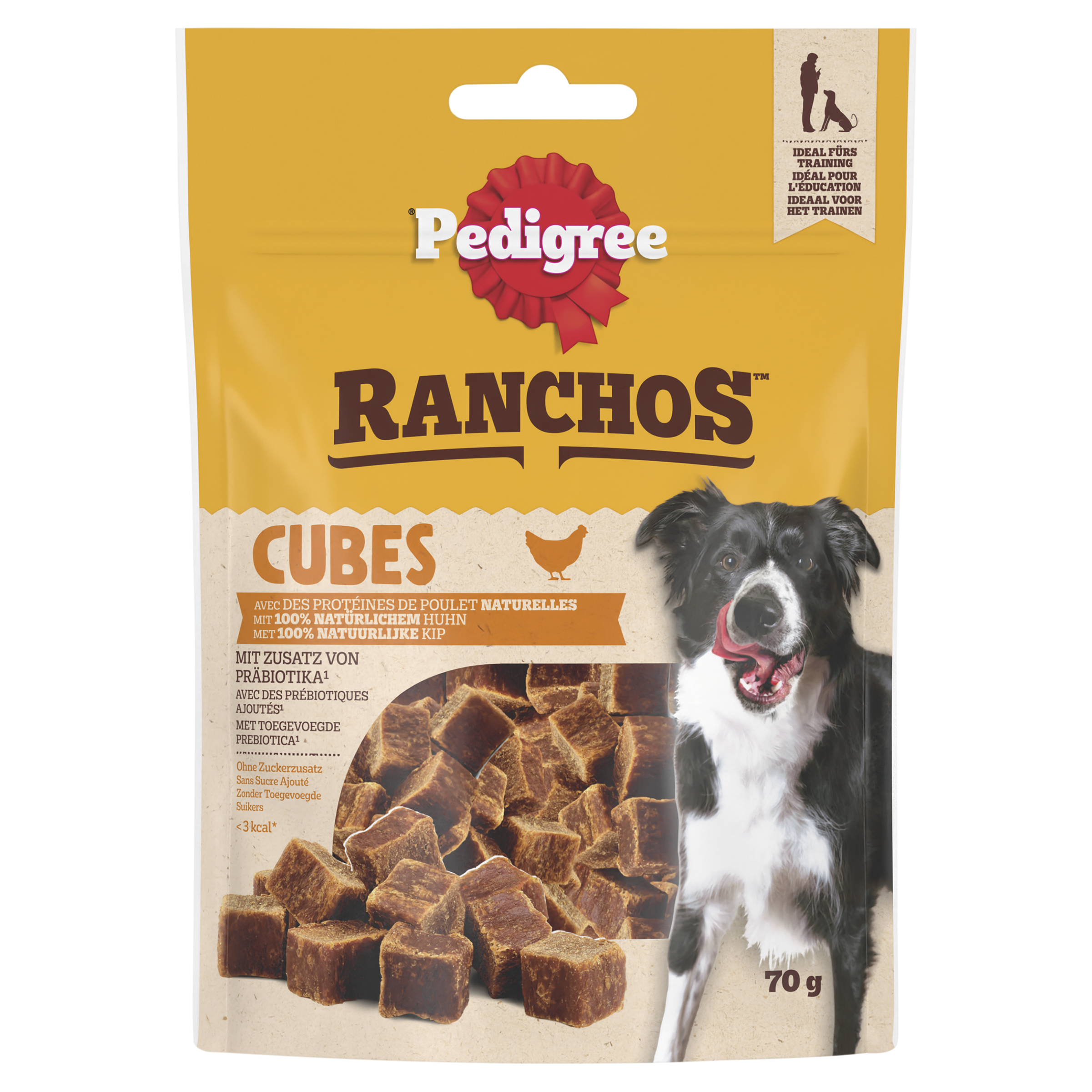 Pedigree® Ranchos Cubes met 100% Natuurlijk Kip 70 g