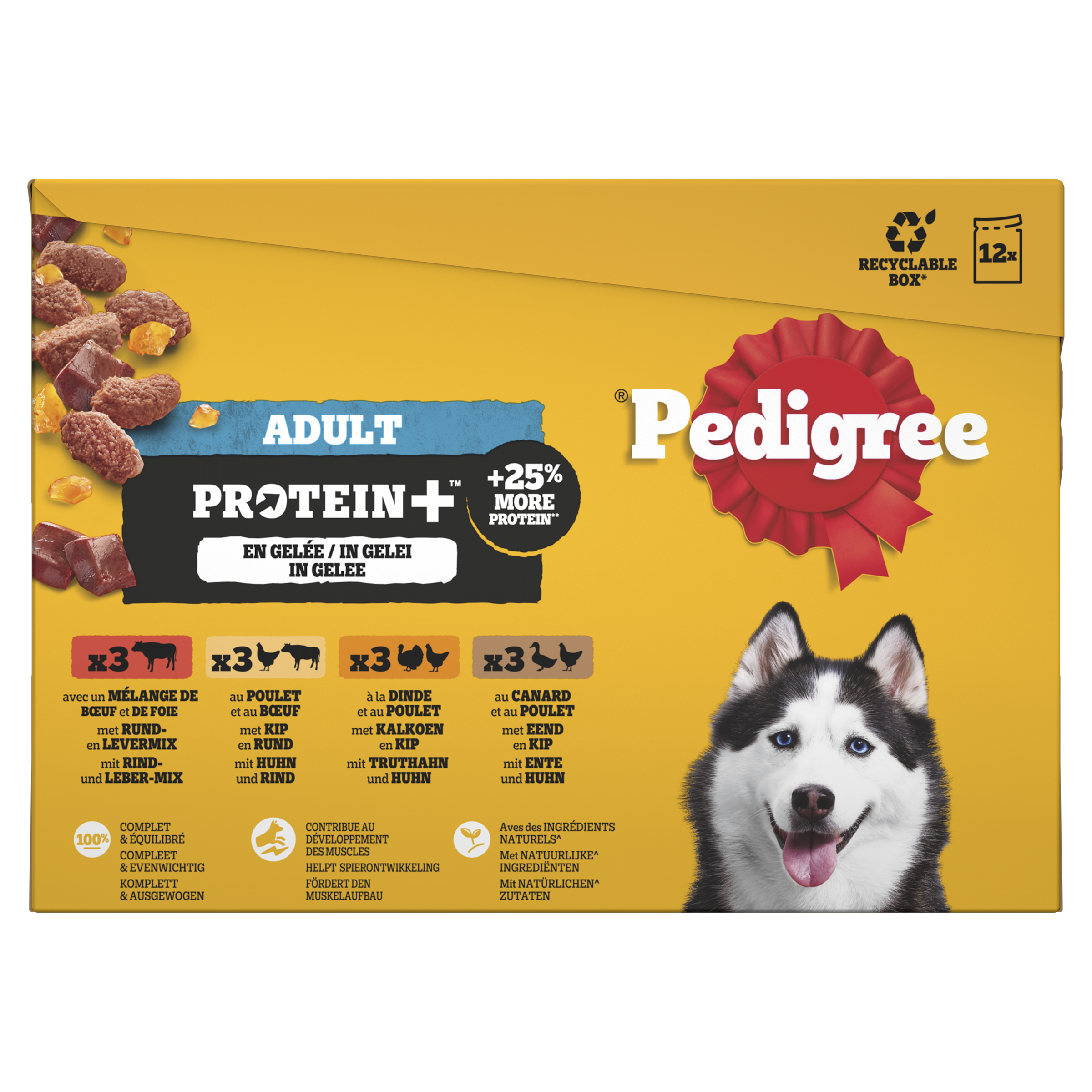 PEDIGREE® Adult Maaltijdzakjes Proteïne+ Selectie in gelei