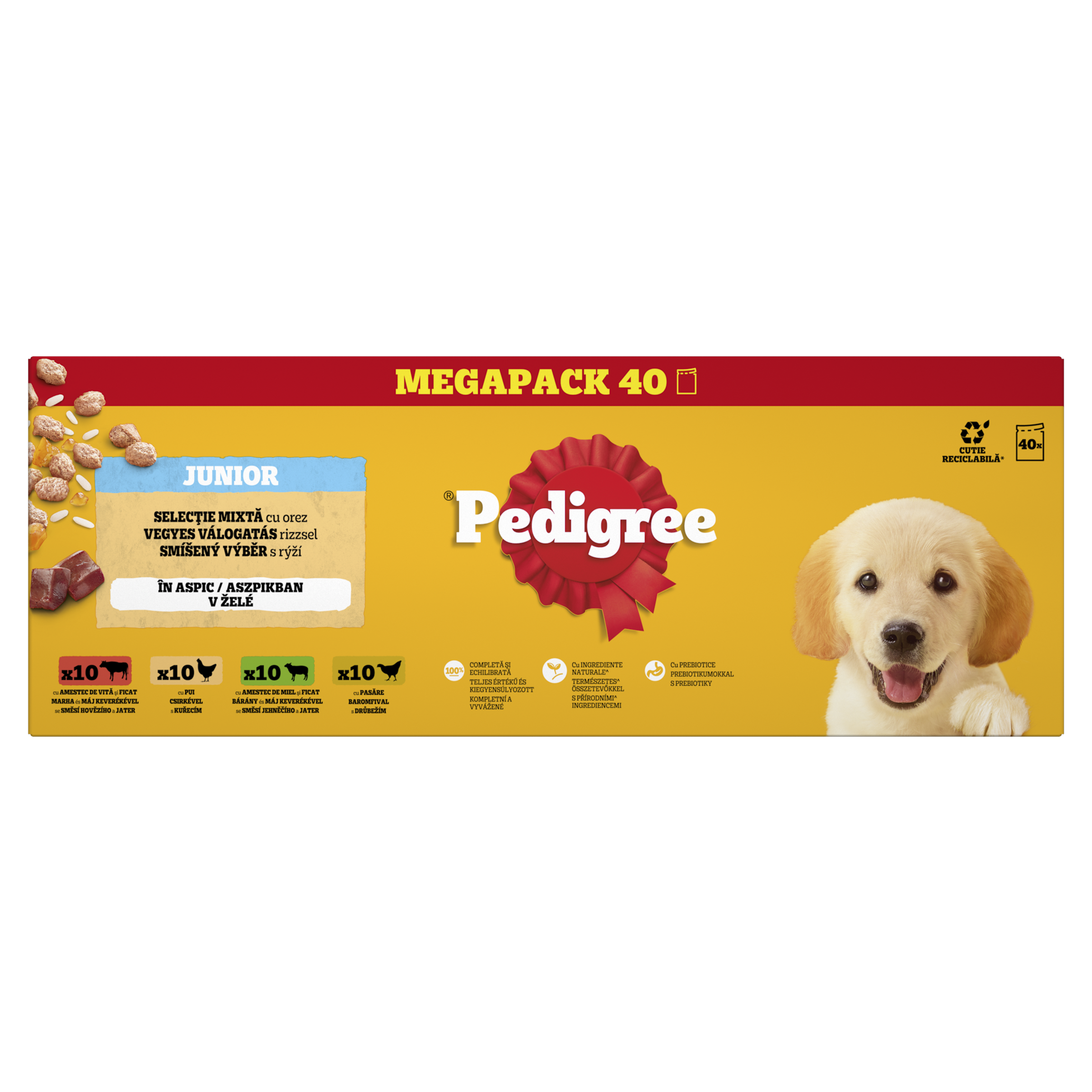 PEDIGREE® Maaltijdzakjes Junior Mix Selectie in Gelei